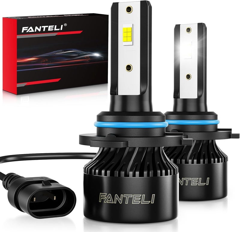FANTELI 𝟫𝟢𝟢𝟨/𝖧𝖡𝟦 Bulbs Low Beam 6500K Cool White 40000LM 900% Brightness, 1:1 Size Plug and Play with Cooling Fan IP68 Waterproof Off-Road Lights, Pack of 2 - Image 1
